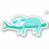 Blauwgroen luiaard op een tak sticker (Voorkant)