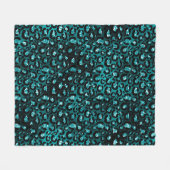 Blauwgroen luier- en zwartgelsplepels fleece deken (Voorkant (Horizontaal))