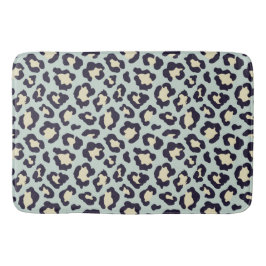 Blauwgroen luipaard, zwarte gele trendy badmat