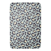 Blauwgroen luipaard, zwarte gele trendy badmat (Voorkant Verticaal)