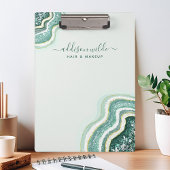 Blauwgroen Luxe glitter Agate Geode Chic Klembord