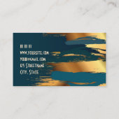 Blauwgroen luxe goudvormer moderne glazen ontwerpe visitekaartje (Achterkant)