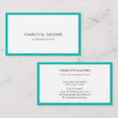 Blauwgroen luxe minimal chic visitekaartje (Voorkant / Achterkant)