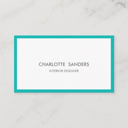 Blauwgroen luxe minimal chic visitekaartje (Voorkant)
