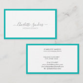 Blauwgroen luxe minimal chique moderne typografie visitekaartje (Voorkant / Achterkant)