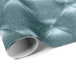 Blauwgroen, luxe, opulent gelooid leren VIP Cadeaupapier