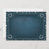 Blauwgroen maan & sterren Goud & Witte repetitie D Kaart (Achterkant)