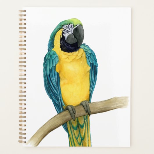 Blauwgroen Macaw Planner (Voorkant)