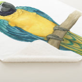 Blauwgroen Macaw Sherpa Deken (3/4)