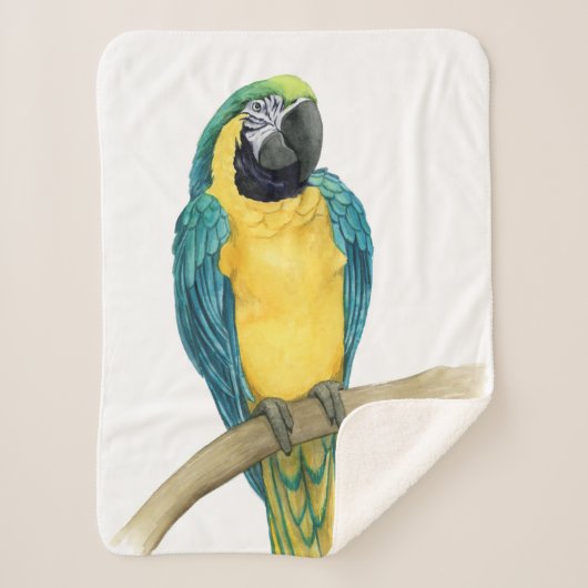 Blauwgroen Macaw Sherpa Deken (Voorkant)