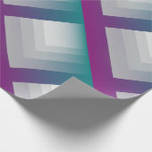 Blauwgroen magenta grijs cadeaupapier (Hoek)