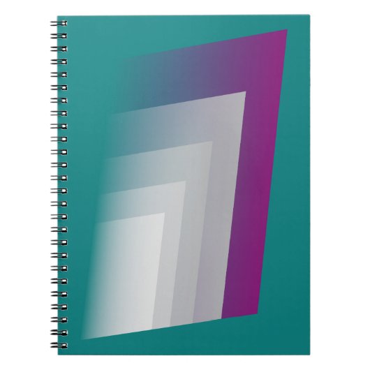 Blauwgroen magenta grijs notitieboek (Voorkant)