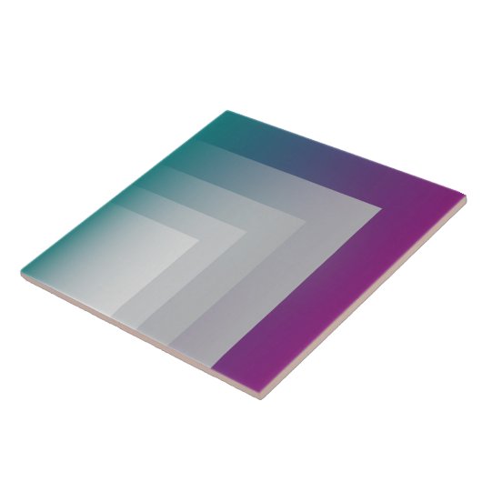 Blauwgroen magenta grijs tegeltje (Zijkant)