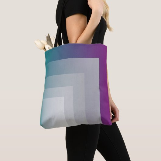 Blauwgroen magenta grijs tote bag (Dichtbij)