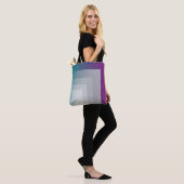 Blauwgroen magenta grijs tote bag (Op model)