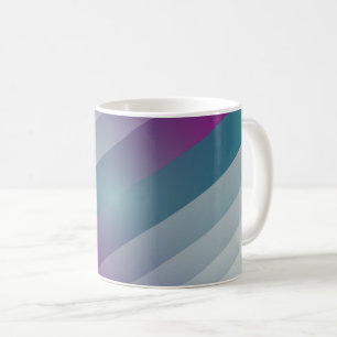 Blauwgroen magenta grijze driehoeken koffiemok