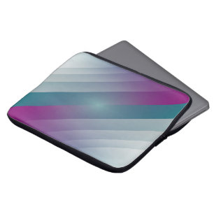 Blauwgroen magenta grijze driehoeken laptop sleeve
