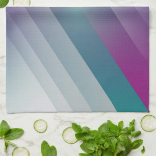 Blauwgroen magenta grijze driehoeken theedoek