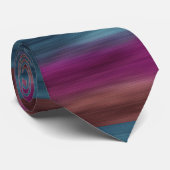 Blauwgroen Magenta Sienna Modern Stropdas (Opgerold)