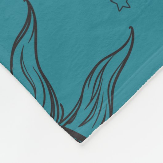 Blauwgroen Magic  Celestial Sun Moon Stars Fleece Deken (Hoek)