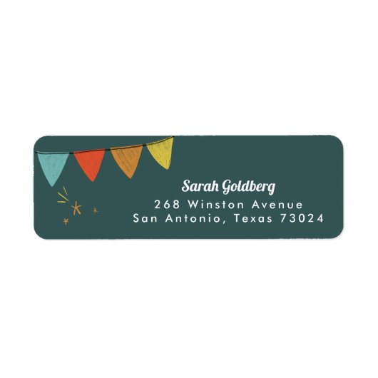 Blauwgroen Magic Show Return Address Labels (Voorkant)