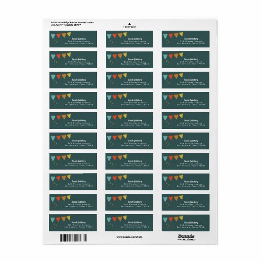 Blauwgroen Magic Show Return Address Labels (Full Sheet)