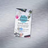 blauwgroen Make-up Artist MUA foto kleine bedrijve Magnetisch Visitekaartje (Voorbeeld)