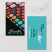 Blauwgroen make-up Artist Palette Brush Visitekaar Visitekaartje (Voorkant / Achterkant)