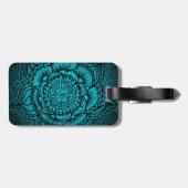 Blauwgroen Mandala Bagagelabel (Achterkant horizontaal)