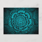 Blauwgroen Mandala Briefkaart (Voorkant)