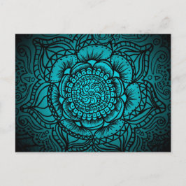 Blauwgroen Mandala Briefkaart