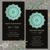 Blauwgroen Mandala Energy Healer Yoga Reiki Spa Visitekaartje