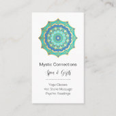 Blauwgroen Mandala Energy Healer Yoga Reiki Spa Visitekaartje (Voorkant)
