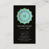 Blauwgroen Mandala Energy Healer Yoga Reiki Spa Visitekaartje (Achterkant)