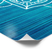 Blauwgroen Mandala Flower Design Poster (Hoek)