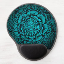 Blauwgroen Mandala Gel Mousepad