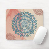 Blauwgroen Mandala met Sandy Rock Background Muismat (Met muis)