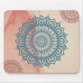 Blauwgroen Mandala met Sandy Rock Background Muismat (Voorkant)
