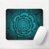 Blauwgroen Mandala Mousepad Muismat (Met muis)