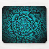 Blauwgroen Mandala Mousepad Muismat (Voorkant)