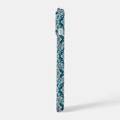 Blauwgroen mandalapatroon iPhone 15 case (Linkerkant)