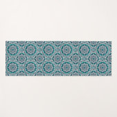 Blauwgroen mandalapatroon yogamat (Voorkant (horizontaal))
