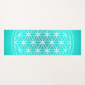 Blauwgroen Mandalsymbool voor de vlucht van het le Yogamat (Voorkant (horizontaal))