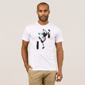 Blauwgroen Mannen Geo-ontwerp T-shirt (Voorkant volledig)