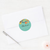 Blauwgroen Maple Leaves Fall Wedding Dank je Stick Ronde Sticker (Envelop)