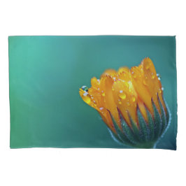 Blauwgroen Marigold Floral Kussensloop