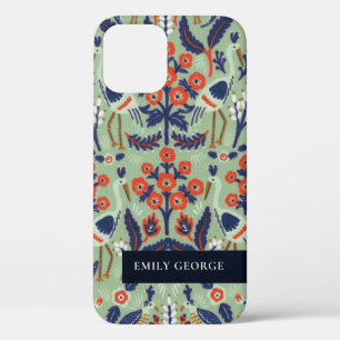  Blauwgroen marine Classy Floral Peacock Pattern Case-Mate iPhone Case