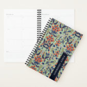  Blauwgroen marine Classy Floral Peacock Pattern Planner (Display)