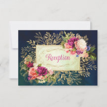 Blauwgroen, Marine, Gouden Vette Bloemen Huwelijks