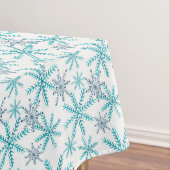 Blauwgroen marine Snowflake Pattern Holiday Tafelkleed (Voorbeeld)